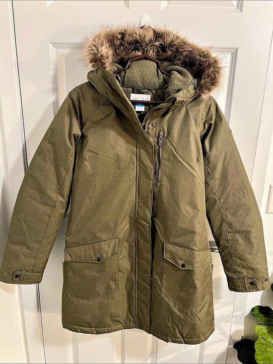 Columbia Jackets & Blazers - Columbia Marquam Peak Fusion Parka Women's Hooded Puffer Green & Brown Large